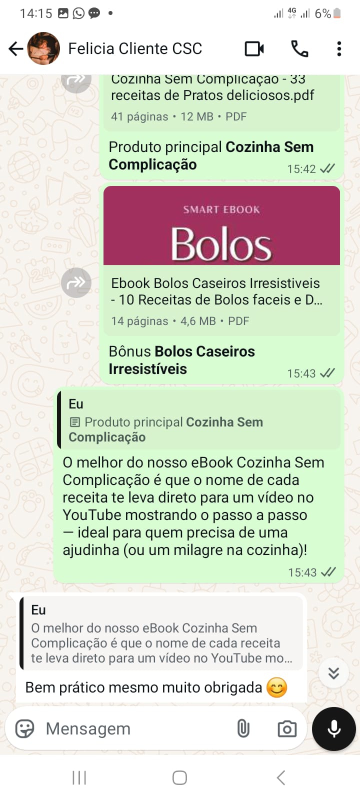 Depoimento WhatsApp - Felicia